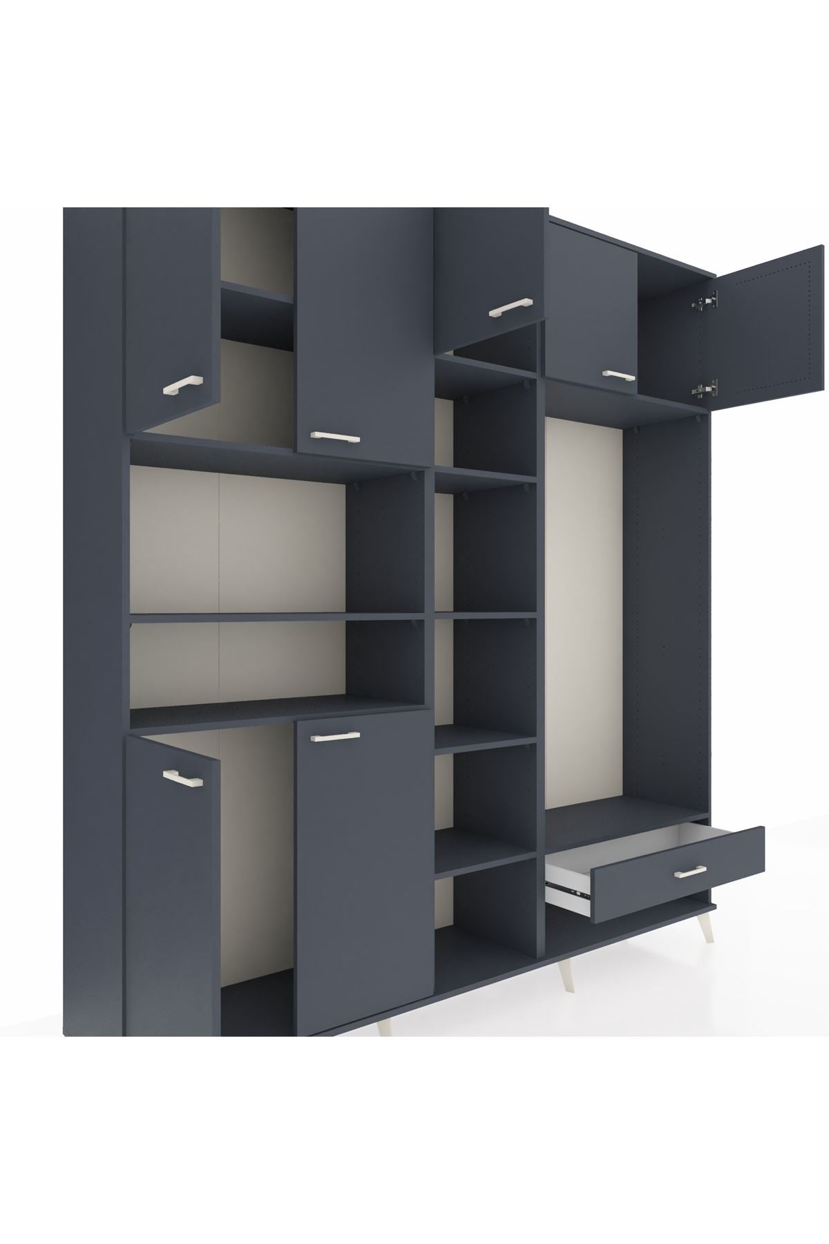 Hyperion Dolap 11 Raflı Tek Çekmeceli 7 Kapaklı 220x44x243 - S553M043V17B