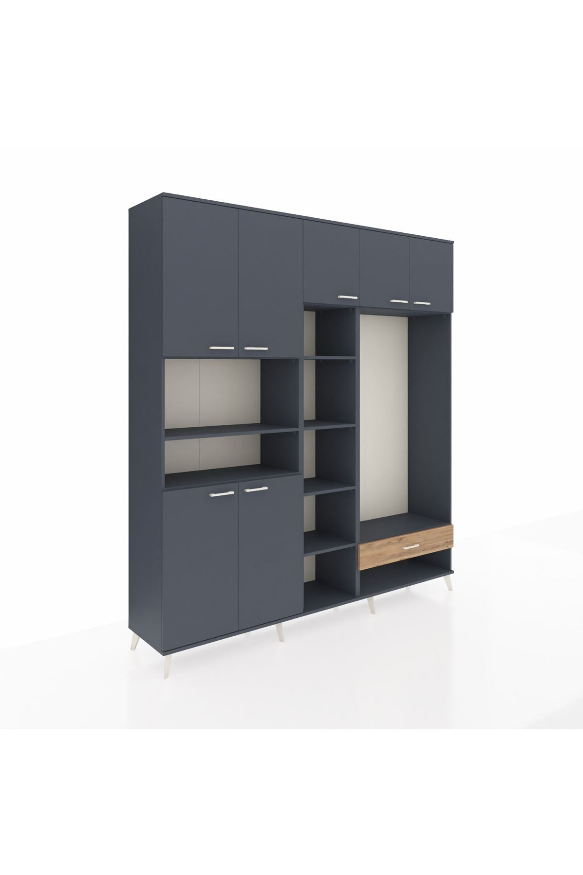 Hyperion Dolap 11 Raflı Tek Çekmeceli 7 Kapaklı 220x44x243 - S553M043V18B