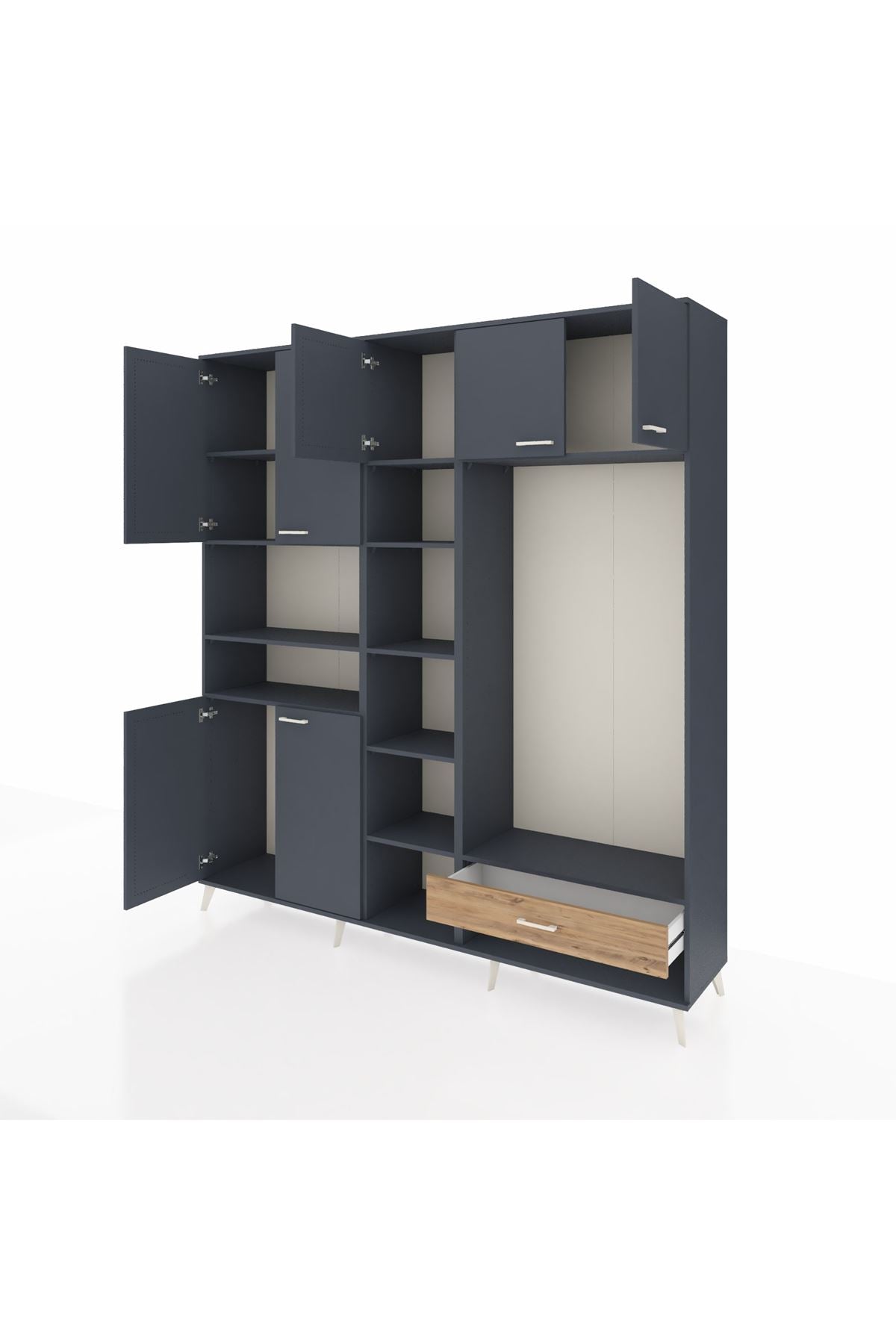 Hyperion Dolap 11 Raflı Tek Çekmeceli 7 Kapaklı 220x44x243 - S553M043V18B