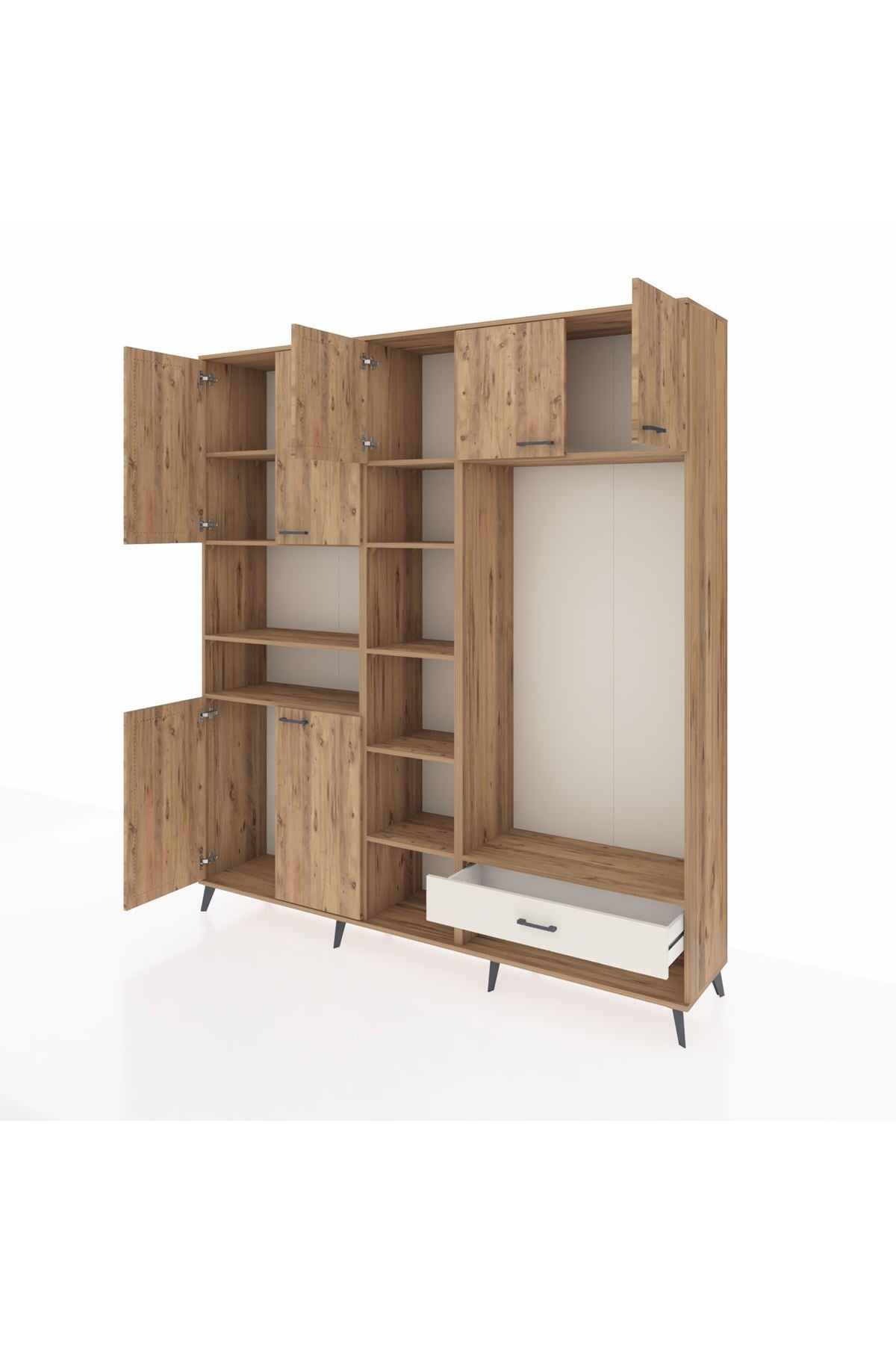 Hyperion Dolap 11 Raflı Tek Çekmeceli 7 Kapaklı 220x44x243 - S553M043V19B