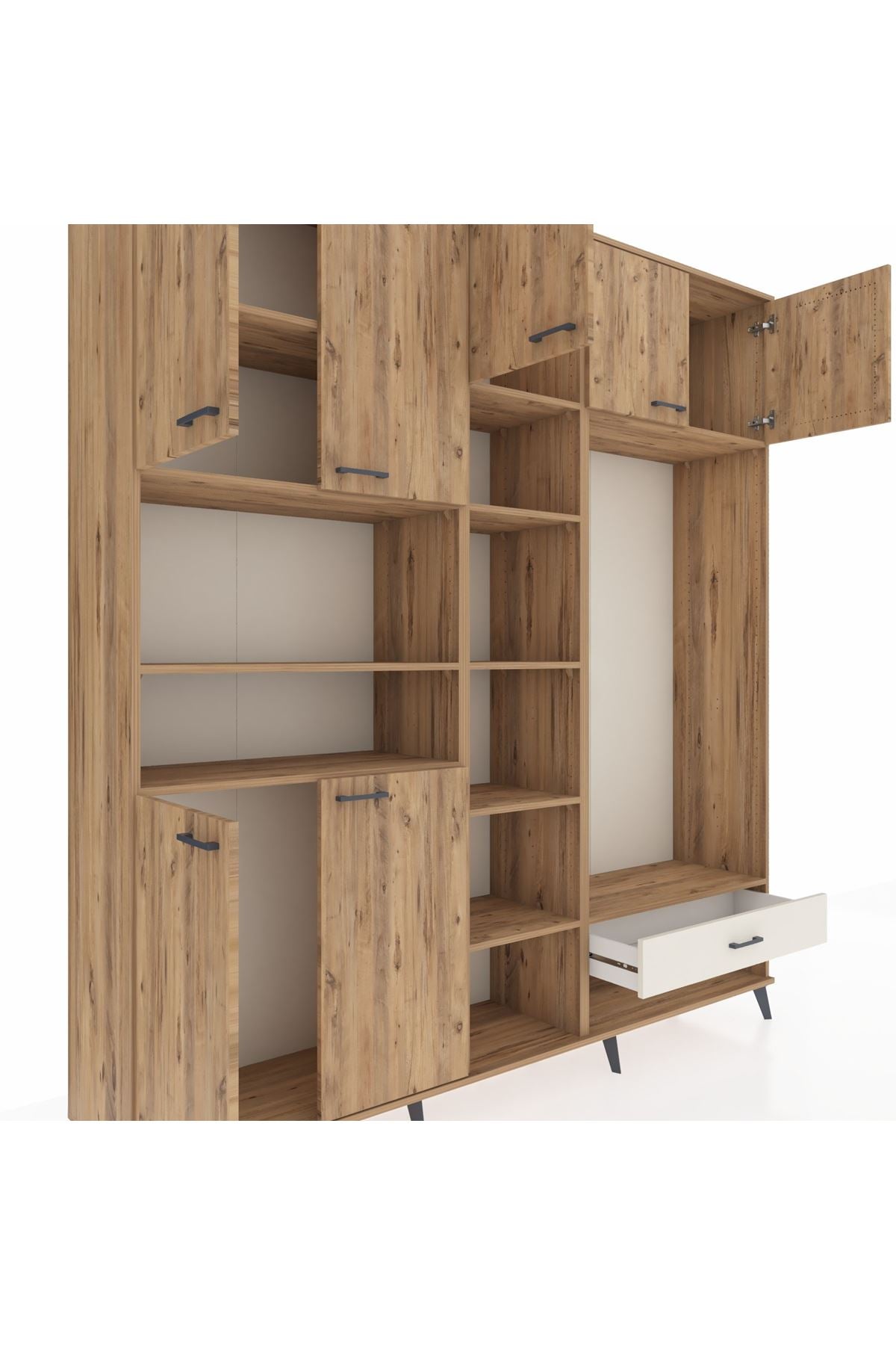 Hyperion Dolap 11 Raflı Tek Çekmeceli 7 Kapaklı 220x44x243 - S553M043V19B