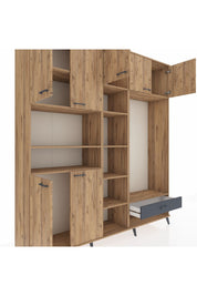 Hyperion Dolap 11 Raflı Tek Çekmeceli 7 Kapaklı 220x44x243 - S553M043V20B