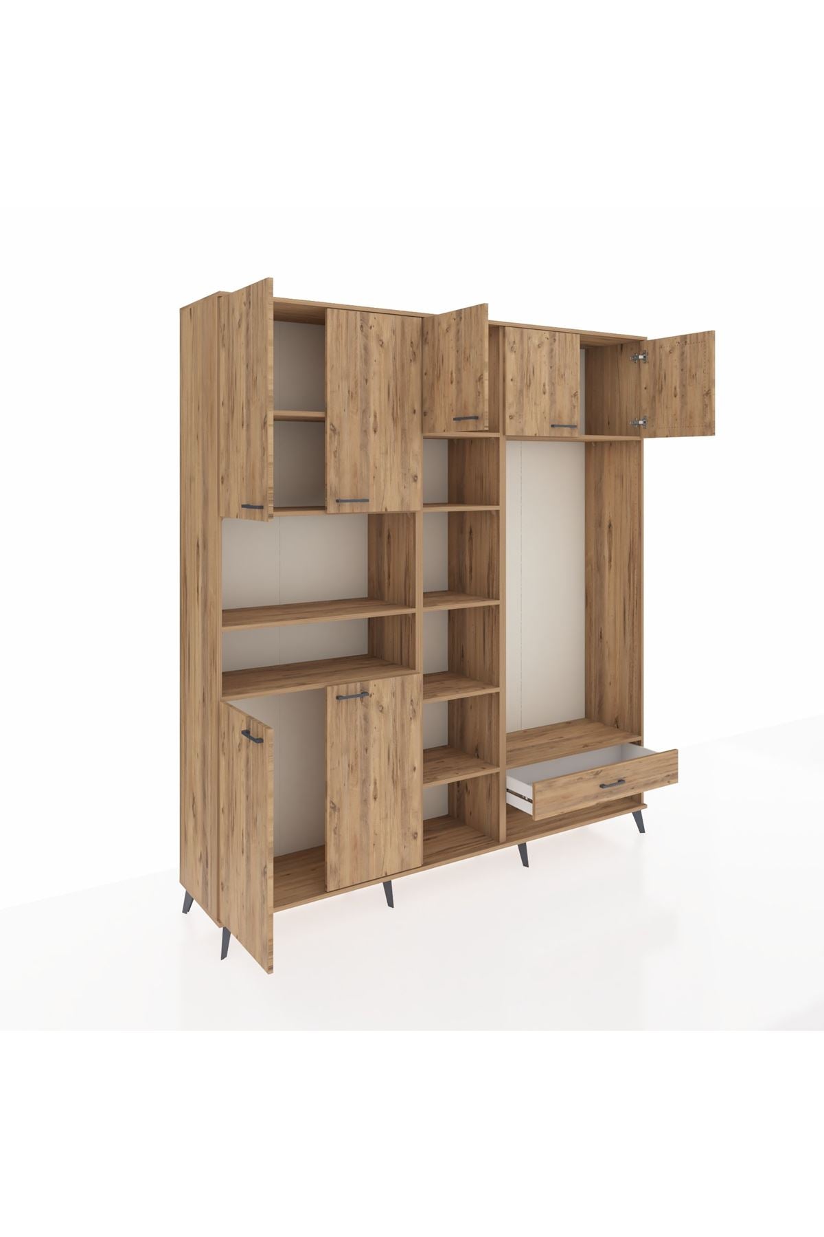 Hyperion Dolap 11 Raflı Tek Çekmeceli 7 Kapaklı 220x44x243 - S553M043V21B