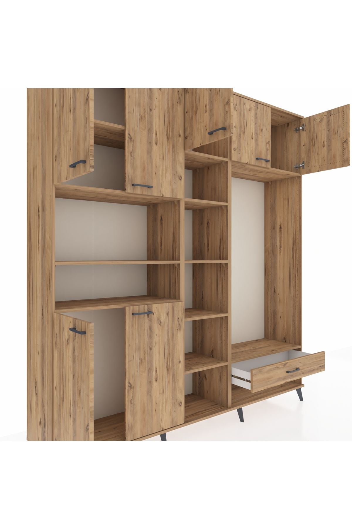 Hyperion Dolap 11 Raflı Tek Çekmeceli 7 Kapaklı 220x44x243 - S553M043V21B