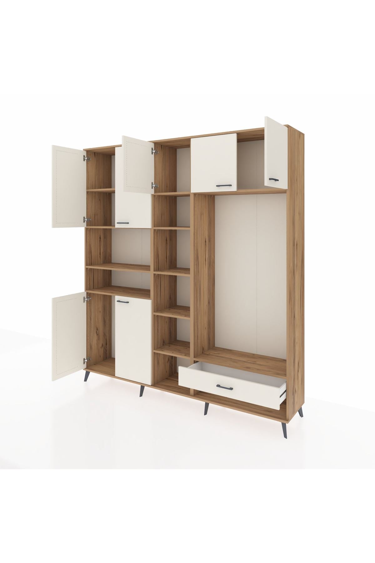 Hyperion Dolap 11 Raflı Tek Çekmeceli 7 Kapaklı 220x44x243 - S553M043V22B