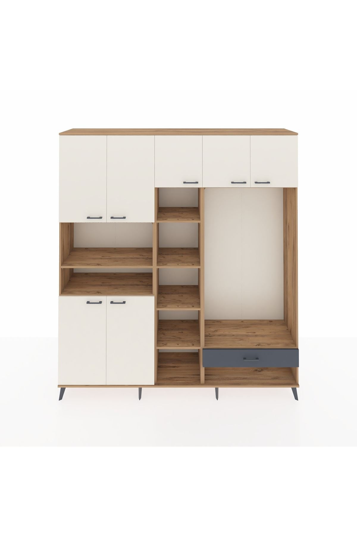 Hyperion Dolap 11 Raflı Tek Çekmeceli 7 Kapaklı 220x44x243 - S553M043V23B