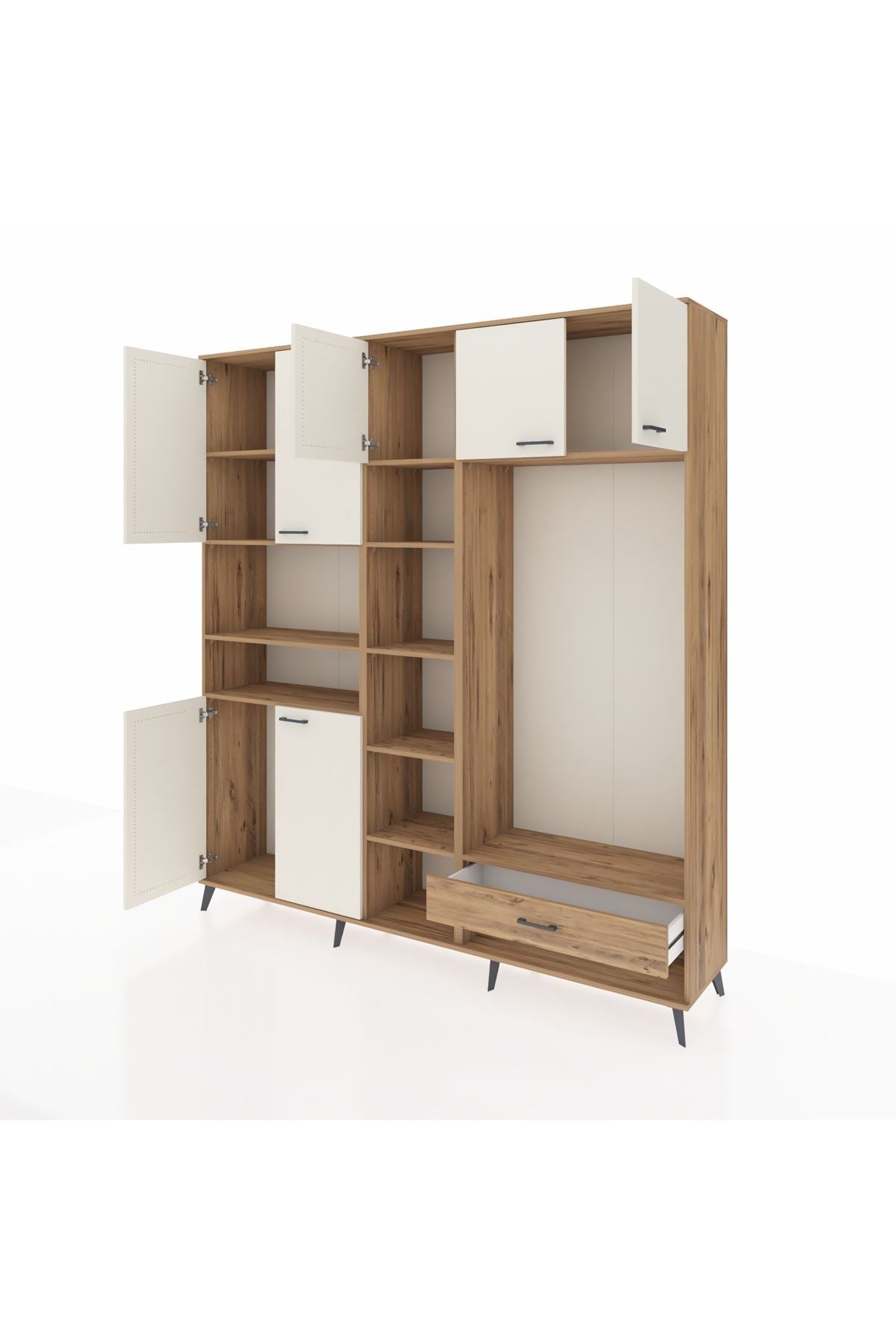 Hyperion Dolap 11 Raflı Tek Çekmeceli 7 Kapaklı 220x44x243 - S553M043V24B