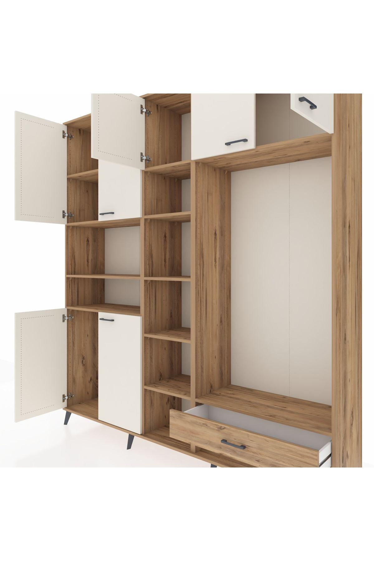 Hyperion Dolap 11 Raflı Tek Çekmeceli 7 Kapaklı 220x44x243 - S553M043V24B