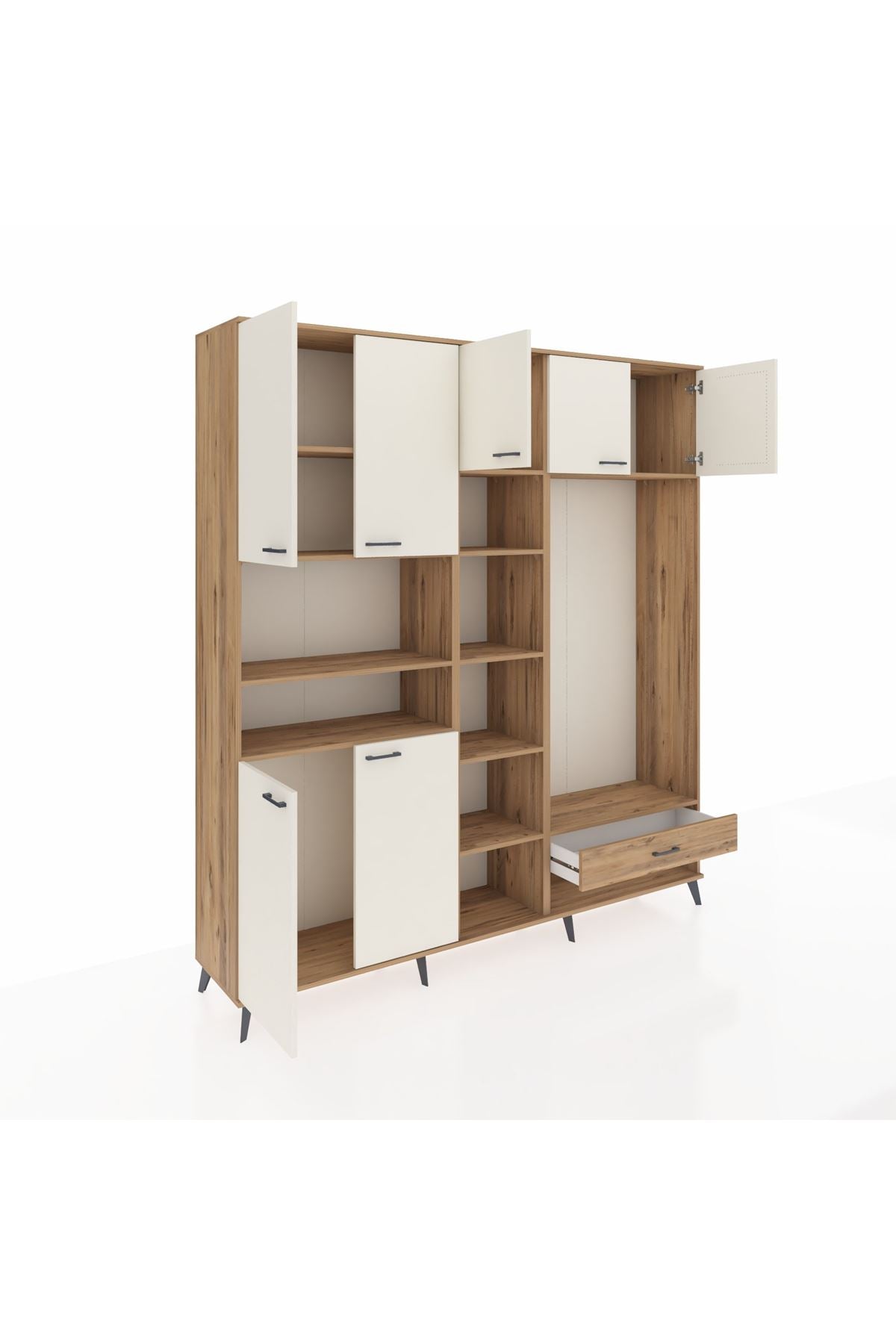 Hyperion Dolap 11 Raflı Tek Çekmeceli 7 Kapaklı 220x44x243 - S553M043V24B