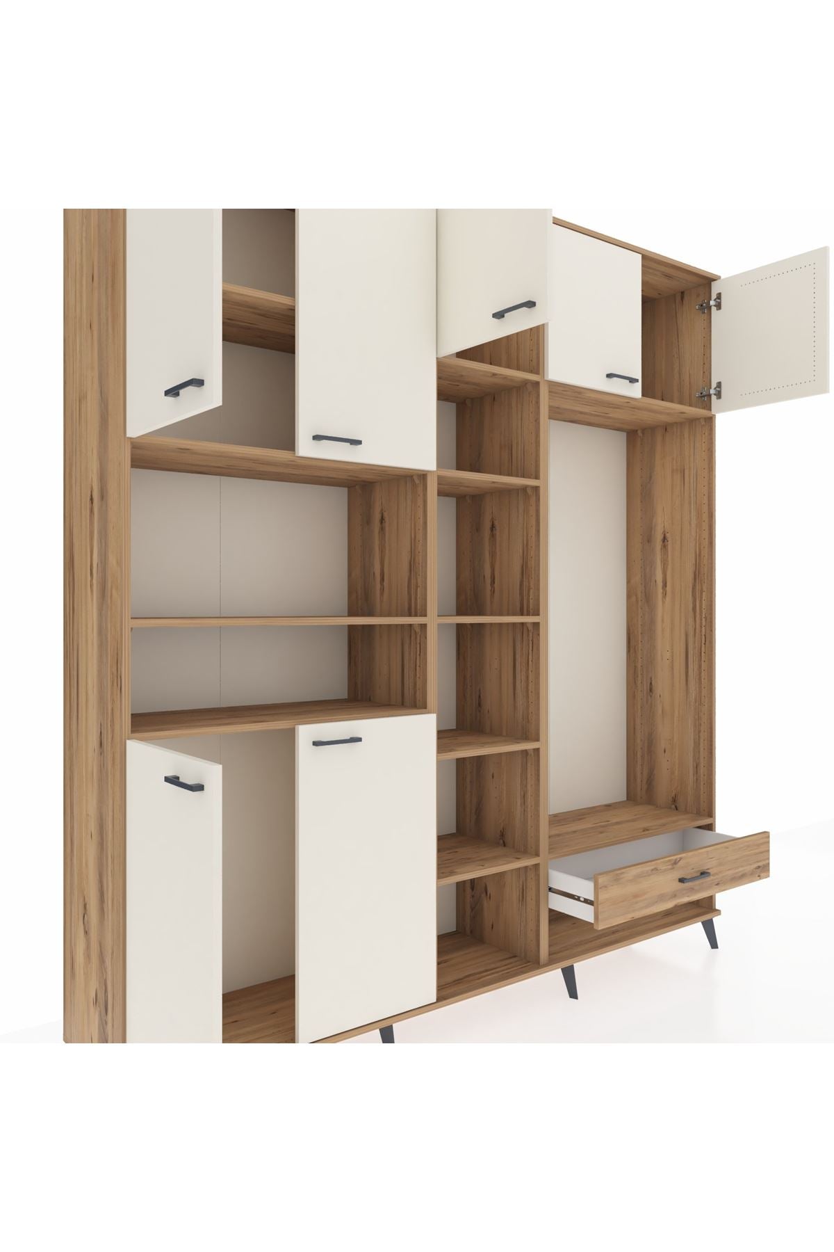 Hyperion Dolap 11 Raflı Tek Çekmeceli 7 Kapaklı 220x44x243 - S553M043V24B