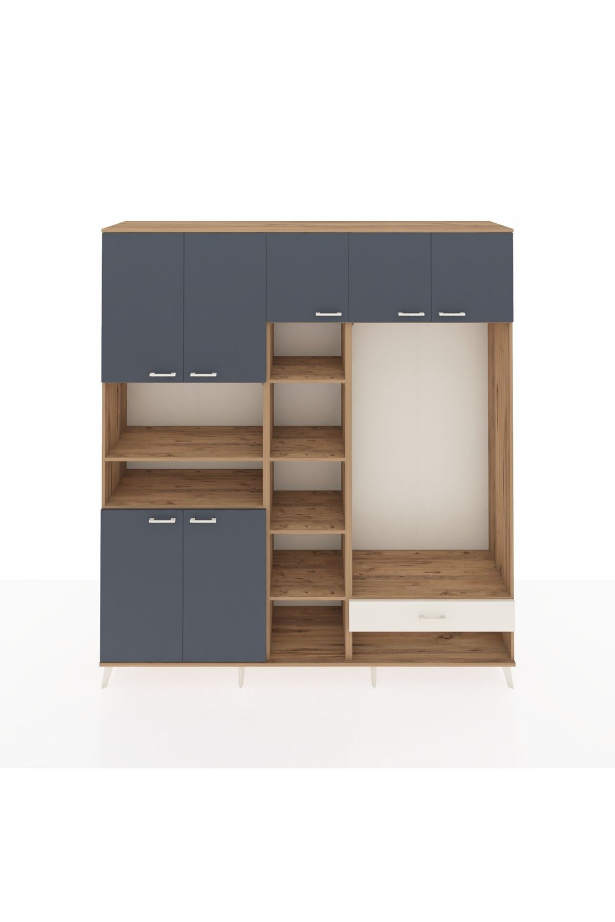 Hyperion Dolap 11 Raflı Tek Çekmeceli 7 Kapaklı 220x44x243 - S553M043V25B