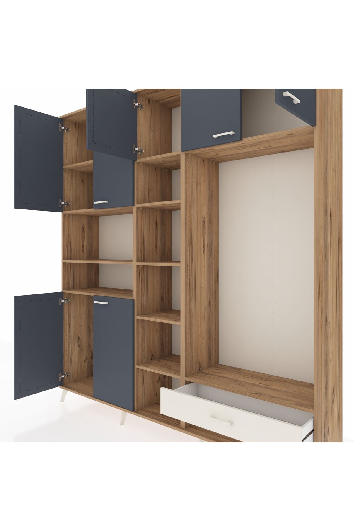 Hyperion Dolap 11 Raflı Tek Çekmeceli 7 Kapaklı 220x44x243 - S553M043V25B