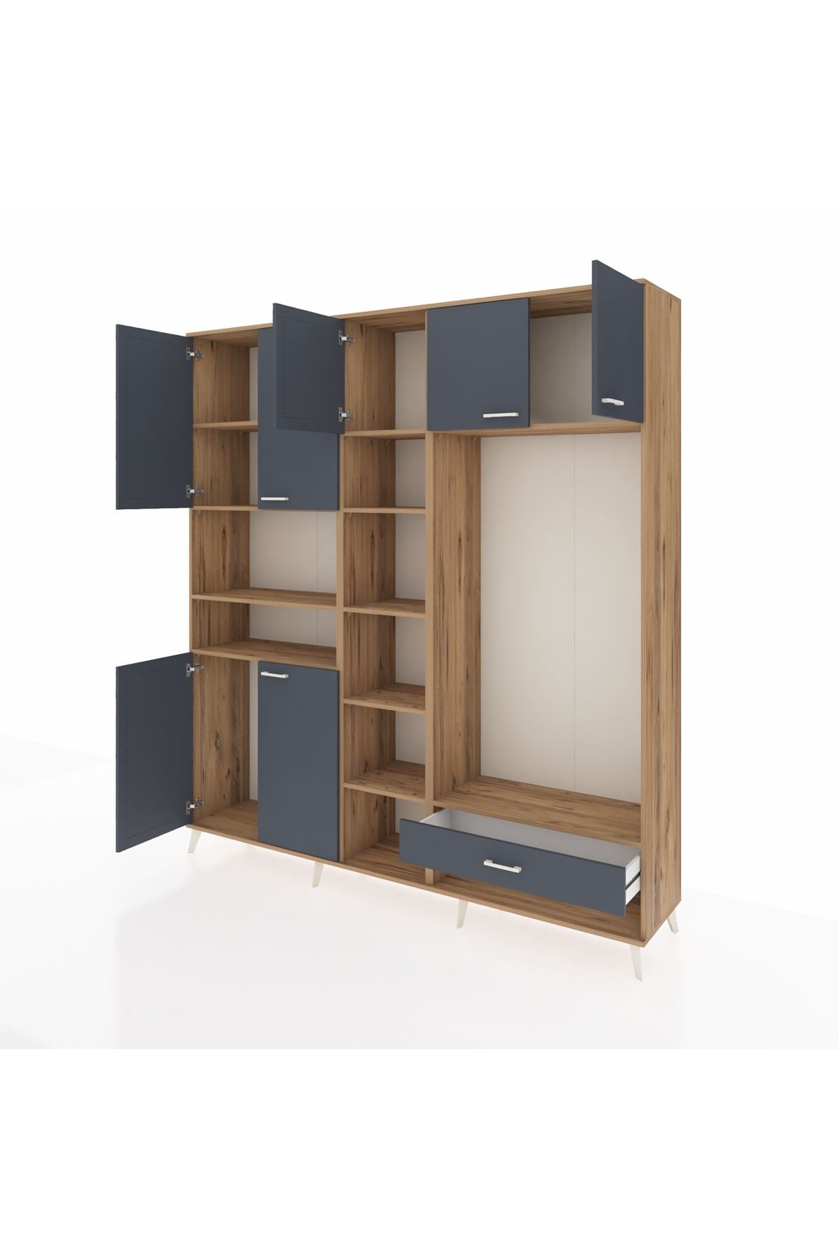 Hyperion Dolap 11 Raflı Tek Çekmeceli 7 Kapaklı 220x44x243 - S553M043V26B