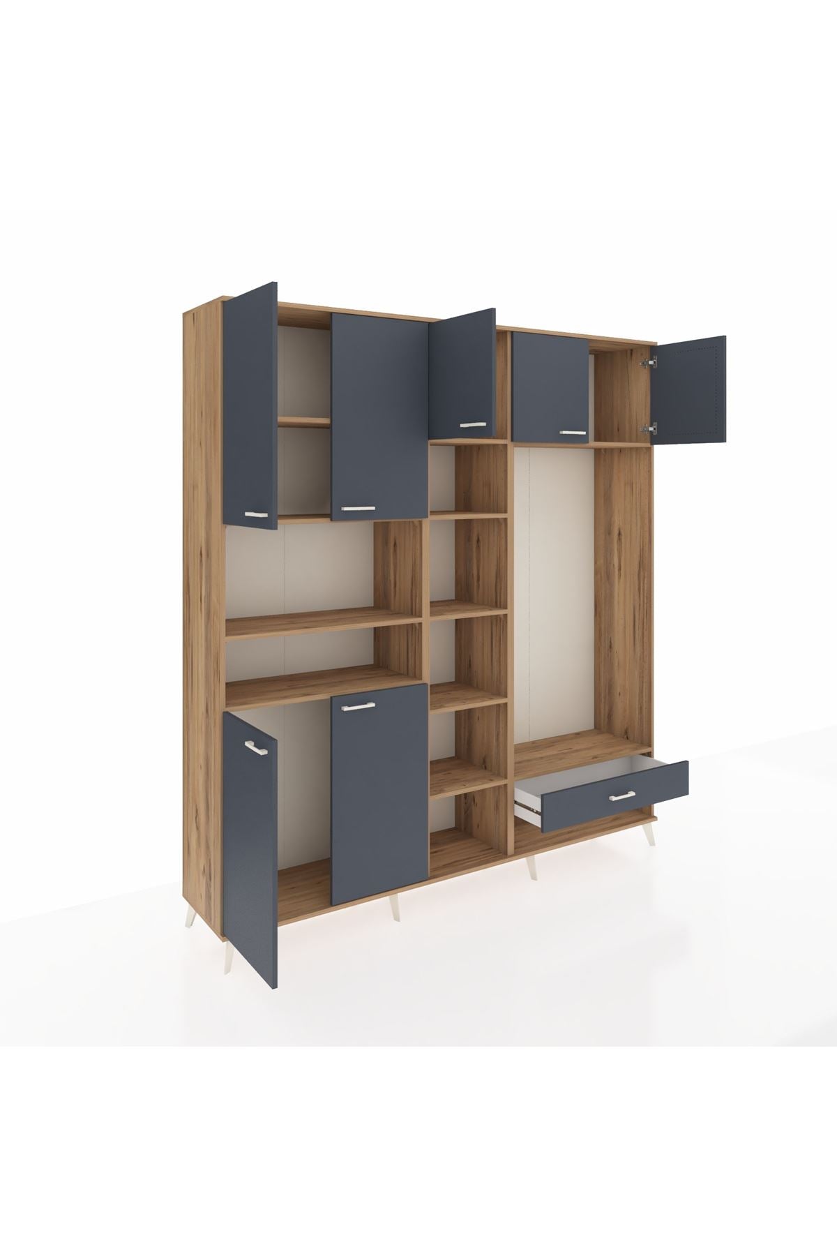 Hyperion Dolap 11 Raflı Tek Çekmeceli 7 Kapaklı 220x44x243 - S553M043V26B