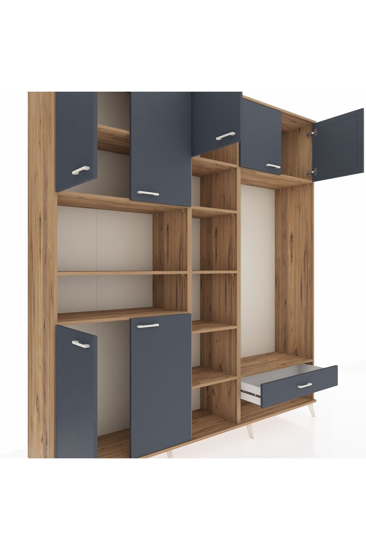 Hyperion Dolap 11 Raflı Tek Çekmeceli 7 Kapaklı 220x44x243 - S553M043V26B