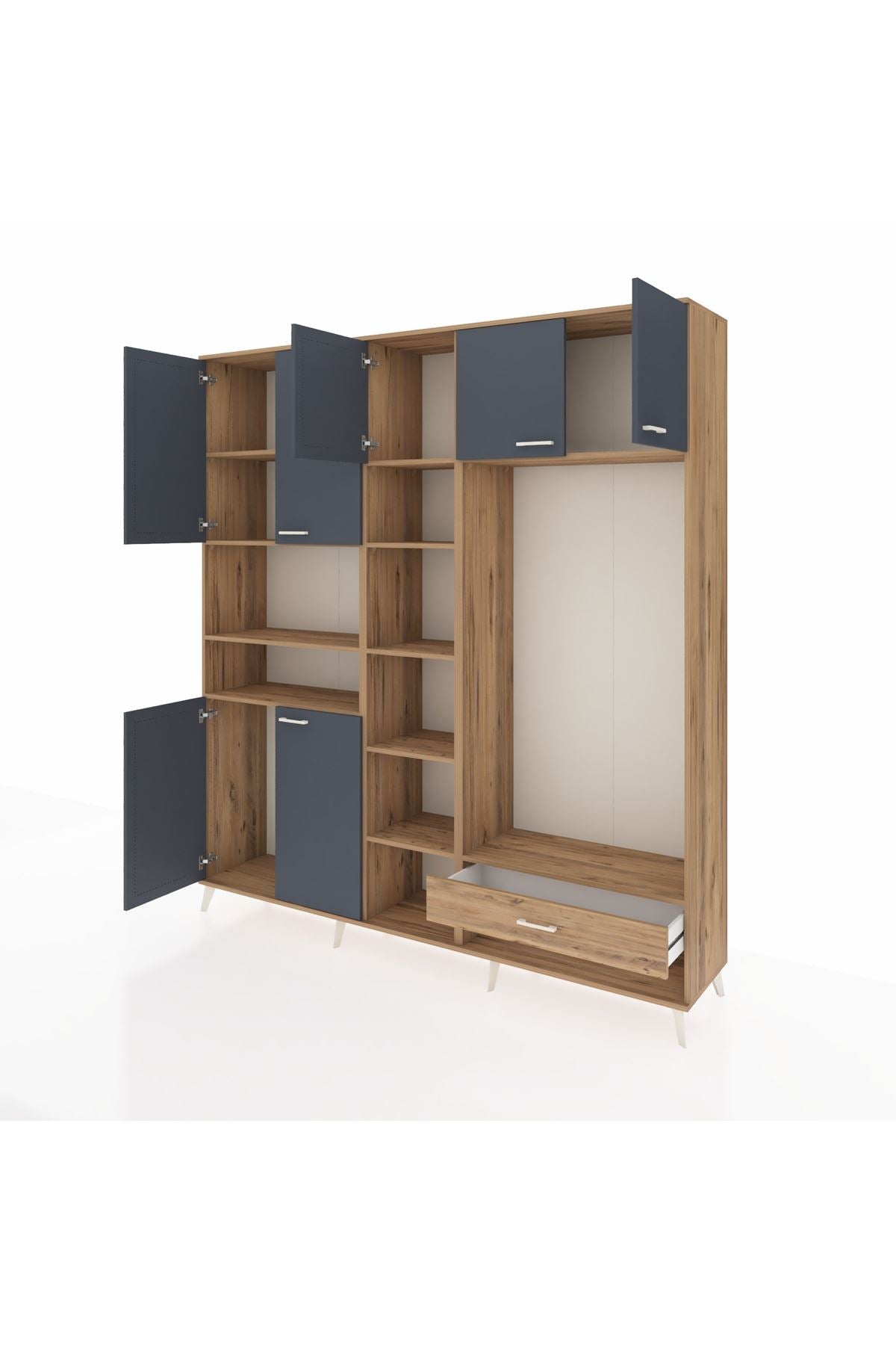 Hyperion Dolap 11 Raflı Tek Çekmeceli 7 Kapaklı 220x44x243 - S553M043V27B