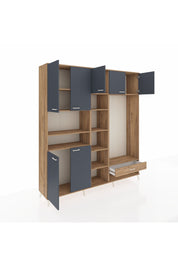 Hyperion Dolap 11 Raflı Tek Çekmeceli 7 Kapaklı 220x44x243 - S553M043V27B