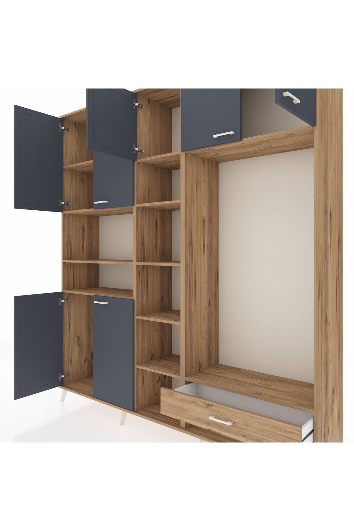 Hyperion Dolap 11 Raflı Tek Çekmeceli 7 Kapaklı 220x44x243 - S553M043V27B