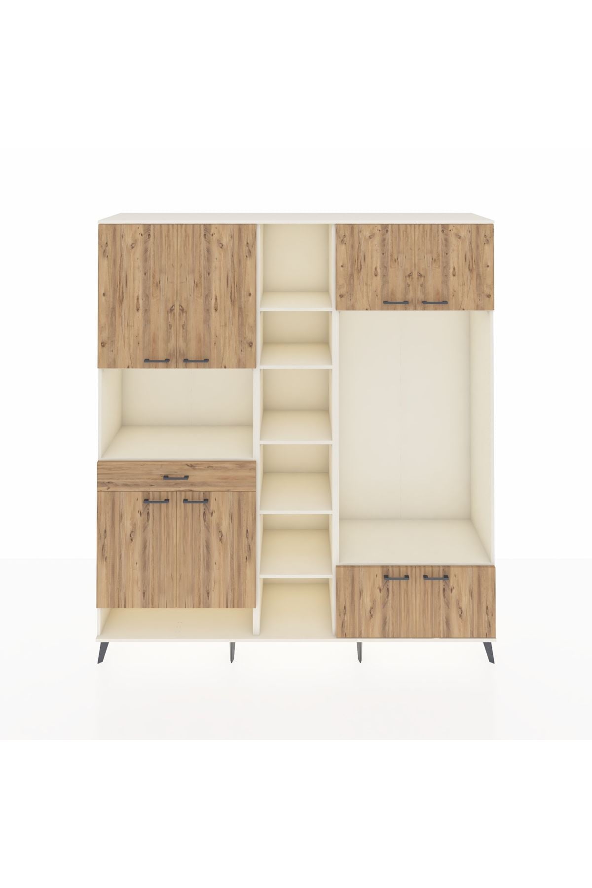 Hyperion Dolap 12 Raflı Tek Çekmeceli 8 Kapaklı 220x44x243 - S553M044V03B