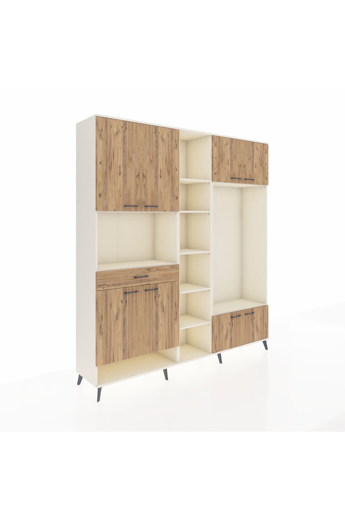 Hyperion Dolap 12 Raflı Tek Çekmeceli 8 Kapaklı 220x44x243 - S553M044V03B