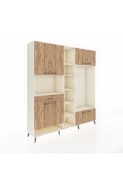 Hyperion Dolap 12 Raflı Tek Çekmeceli 8 Kapaklı 220x44x243 - S553M044V03B