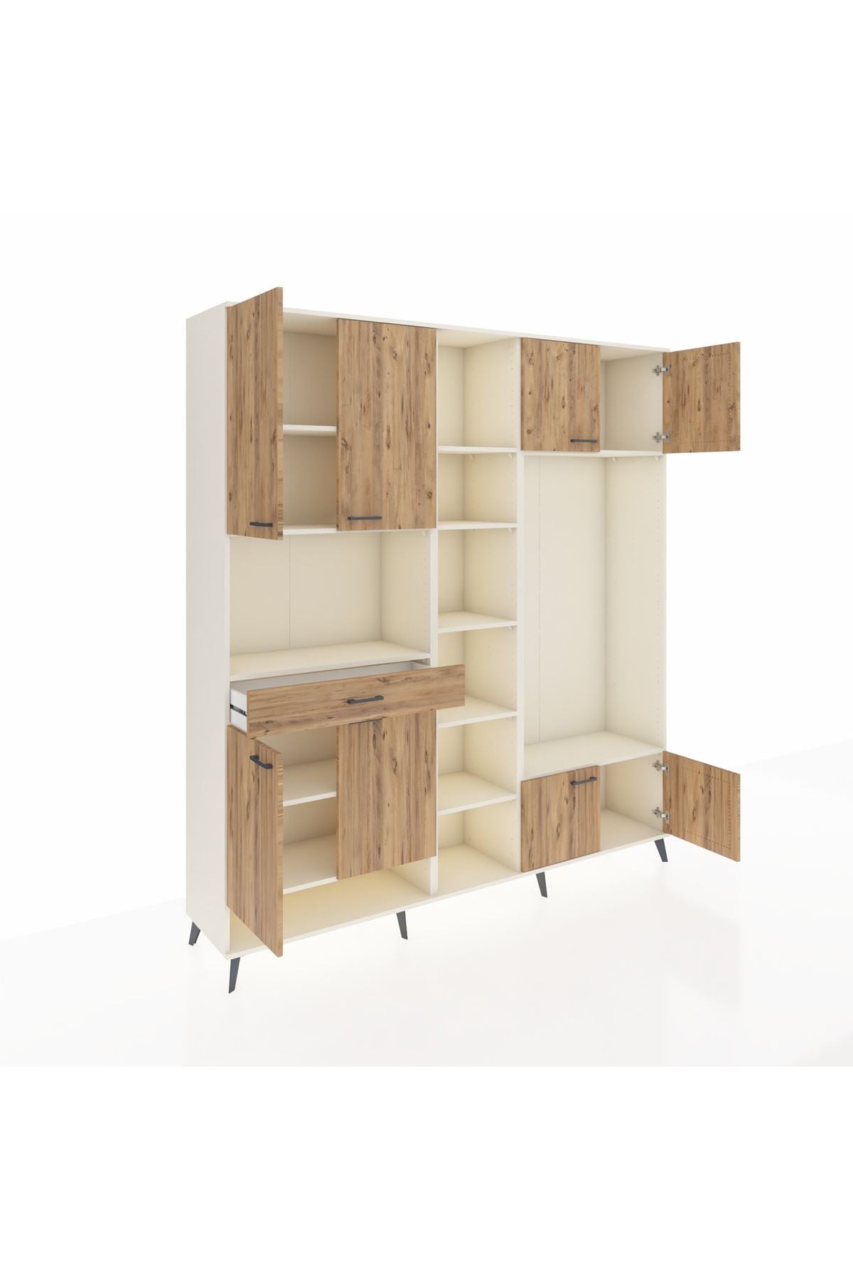 Hyperion Dolap 12 Raflı Tek Çekmeceli 8 Kapaklı 220x44x243 - S553M044V03B