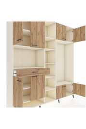 Hyperion Dolap 12 Raflı Tek Çekmeceli 8 Kapaklı 220x44x243 - S553M044V03B