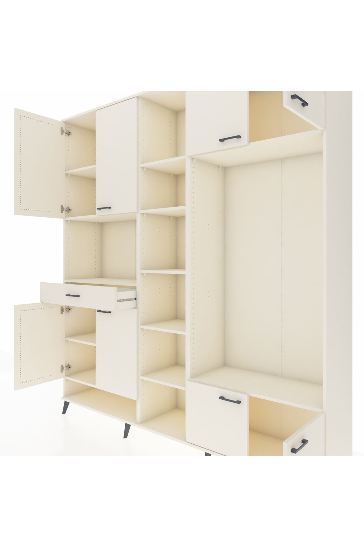 Hyperion Dolap 12 Raflı Tek Çekmeceli 8 Kapaklı 220x44x243 - S553M044V04B