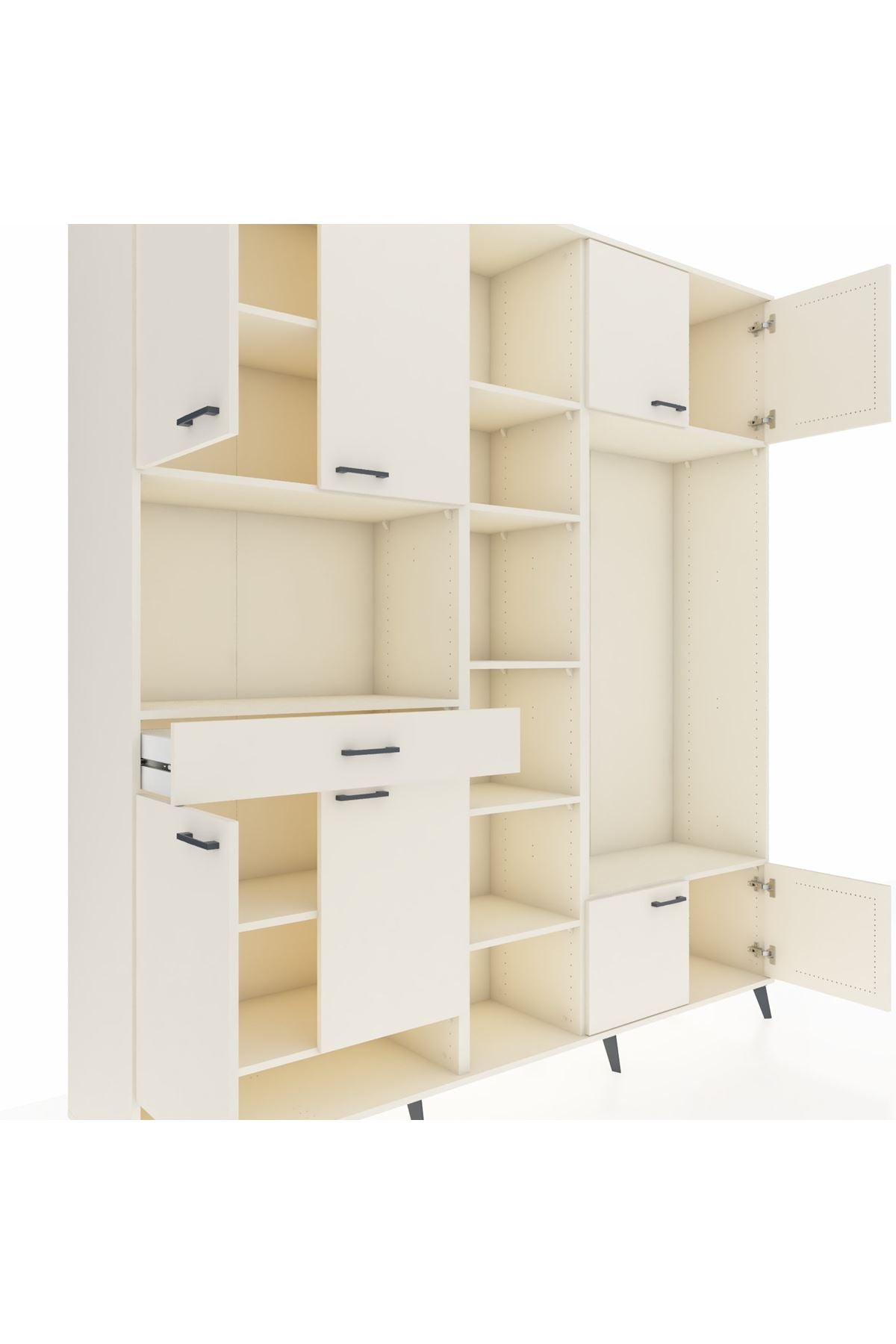 Hyperion Dolap 12 Raflı Tek Çekmeceli 8 Kapaklı 220x44x243 - S553M044V04B