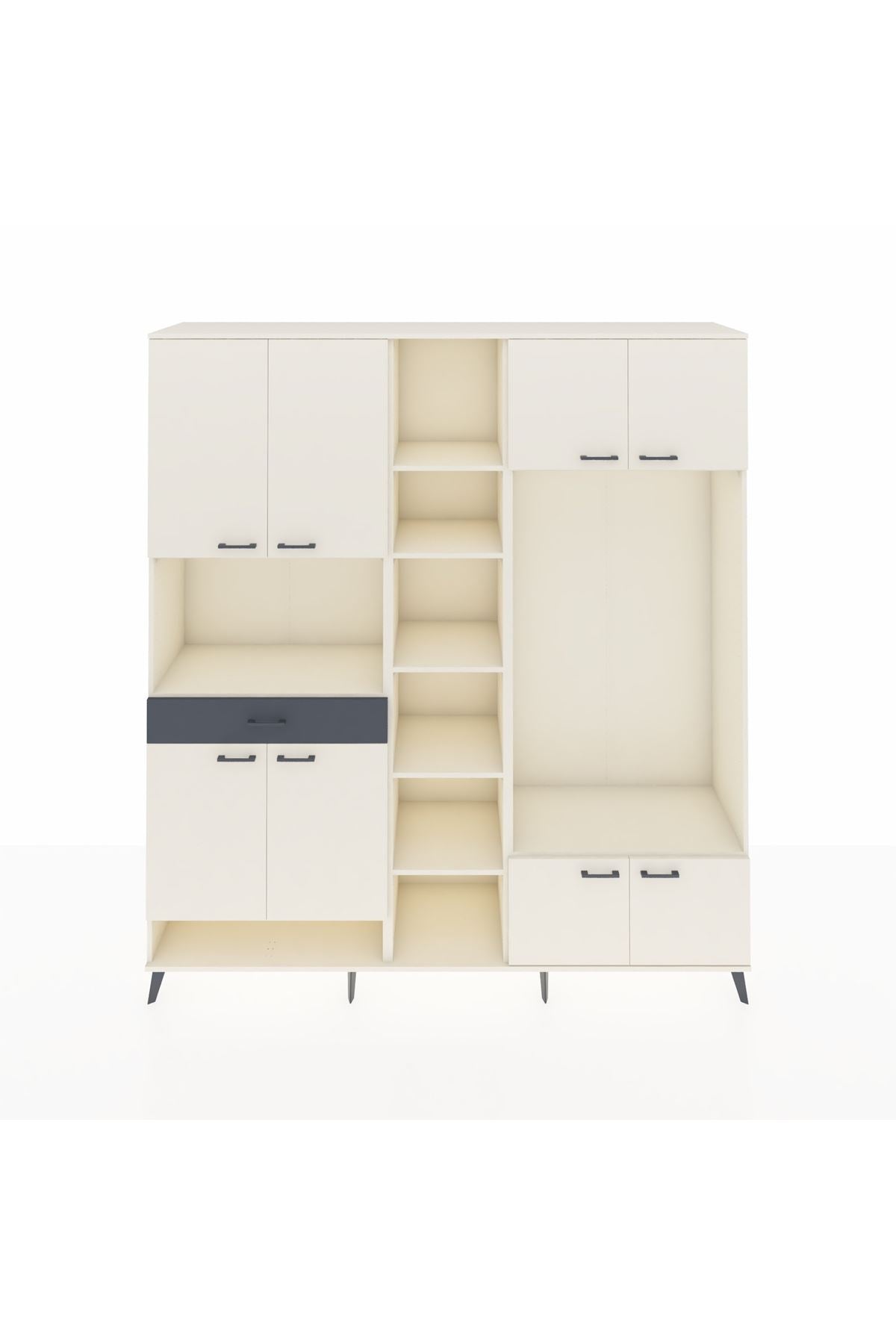 Hyperion Dolap 12 Raflı Tek Çekmeceli 8 Kapaklı 220x44x243 - S553M044V05B