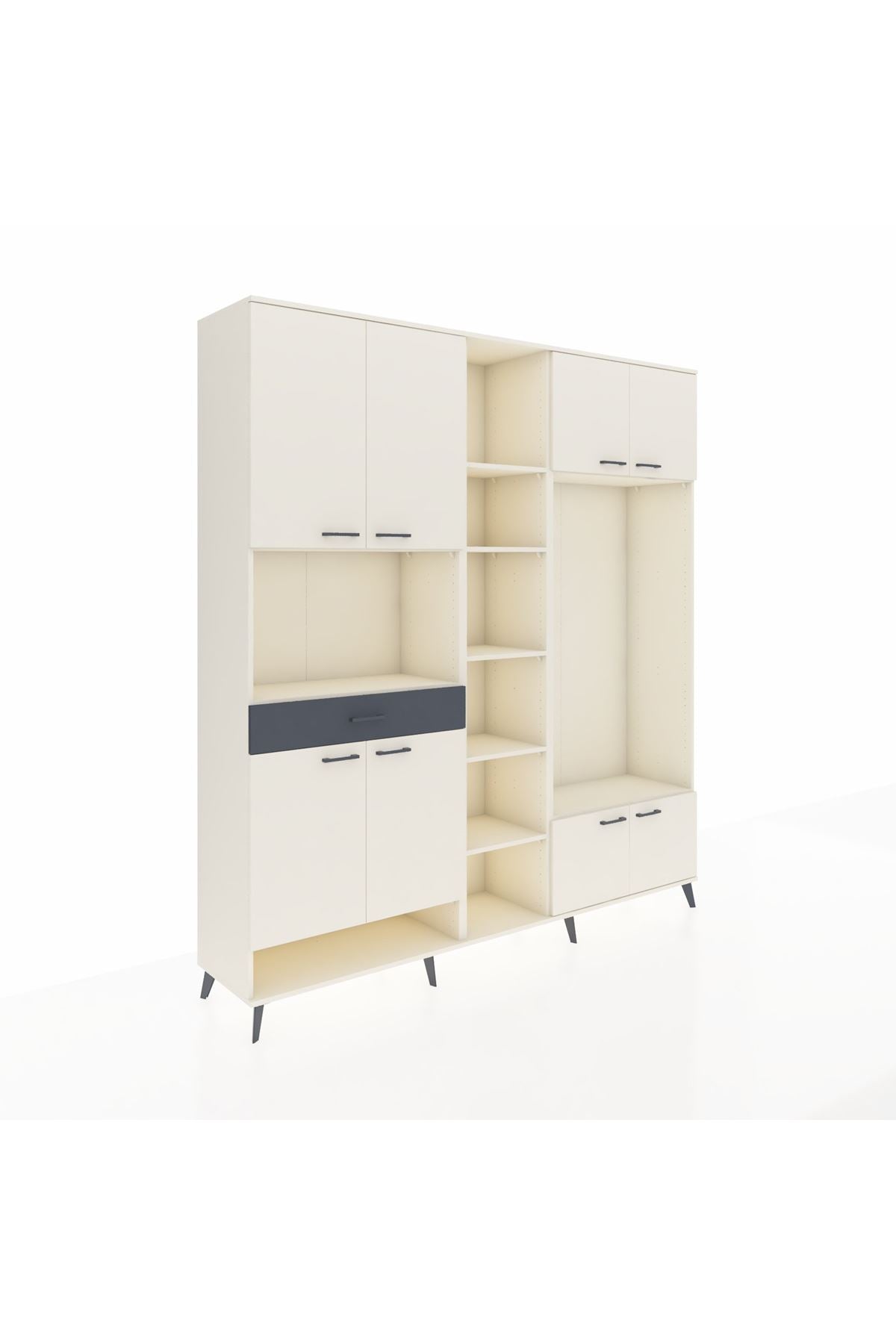 Hyperion Dolap 12 Raflı Tek Çekmeceli 8 Kapaklı 220x44x243 - S553M044V05B