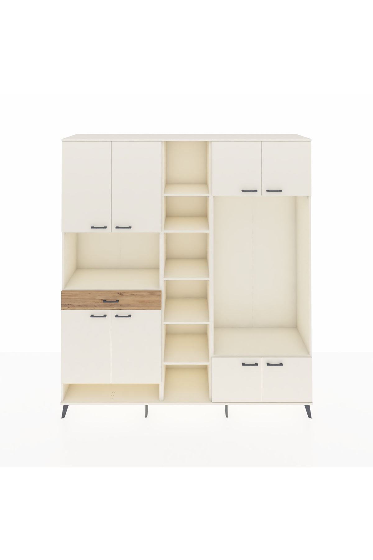 Hyperion Dolap 12 Raflı Tek Çekmeceli 8 Kapaklı 220x44x243 - S553M044V06B