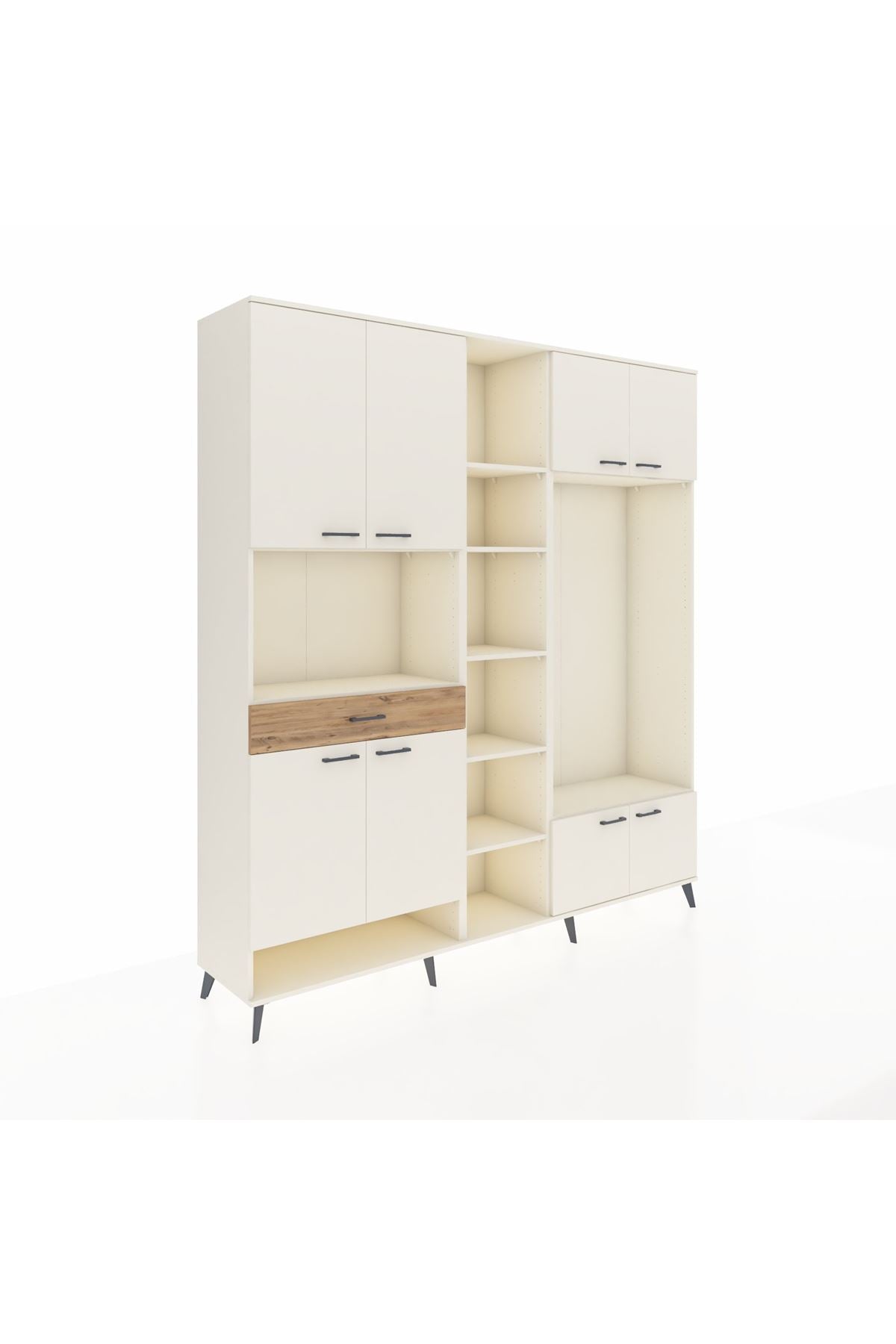 Hyperion Dolap 12 Raflı Tek Çekmeceli 8 Kapaklı 220x44x243 - S553M044V06B