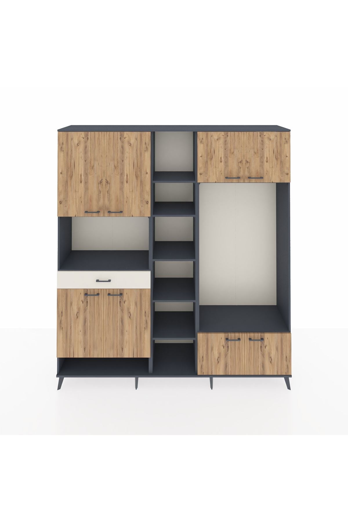 Hyperion Dolap 12 Raflı Tek Çekmeceli 8 Kapaklı 220x44x243 - S553M044V10B