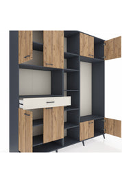 Hyperion Dolap 12 Raflı Tek Çekmeceli 8 Kapaklı 220x44x243 - S553M044V10B