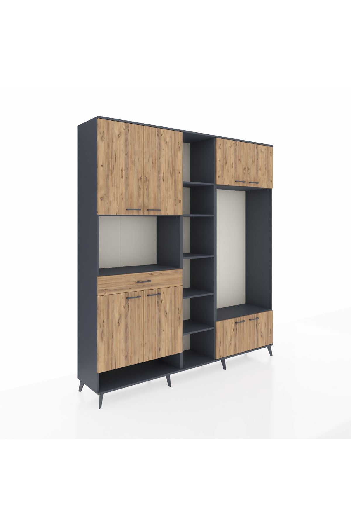 Hyperion Dolap 12 Raflı Tek Çekmeceli 8 Kapaklı 220x44x243 - S553M044V12B