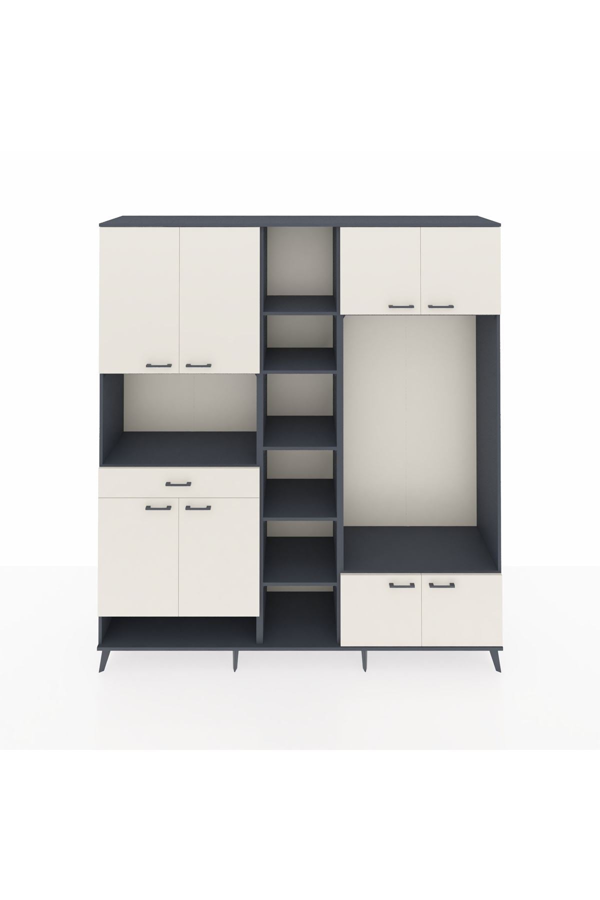 Hyperion Dolap 12 Raflı Tek Çekmeceli 8 Kapaklı 220x44x243 - S553M044V13B