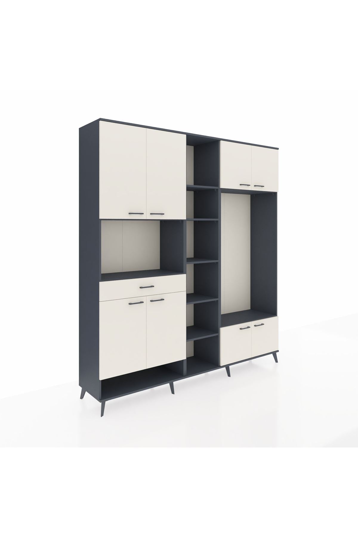 Hyperion Dolap 12 Raflı Tek Çekmeceli 8 Kapaklı 220x44x243 - S553M044V13B