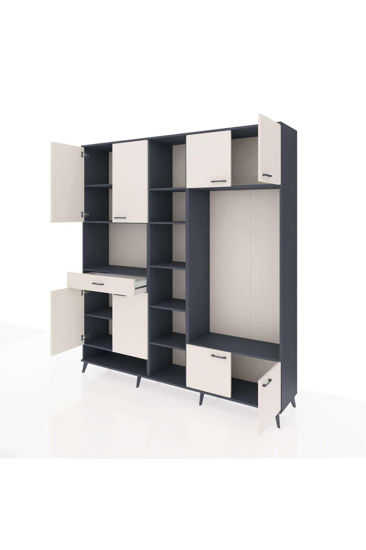 Hyperion Dolap 12 Raflı Tek Çekmeceli 8 Kapaklı 220x44x243 - S553M044V13B