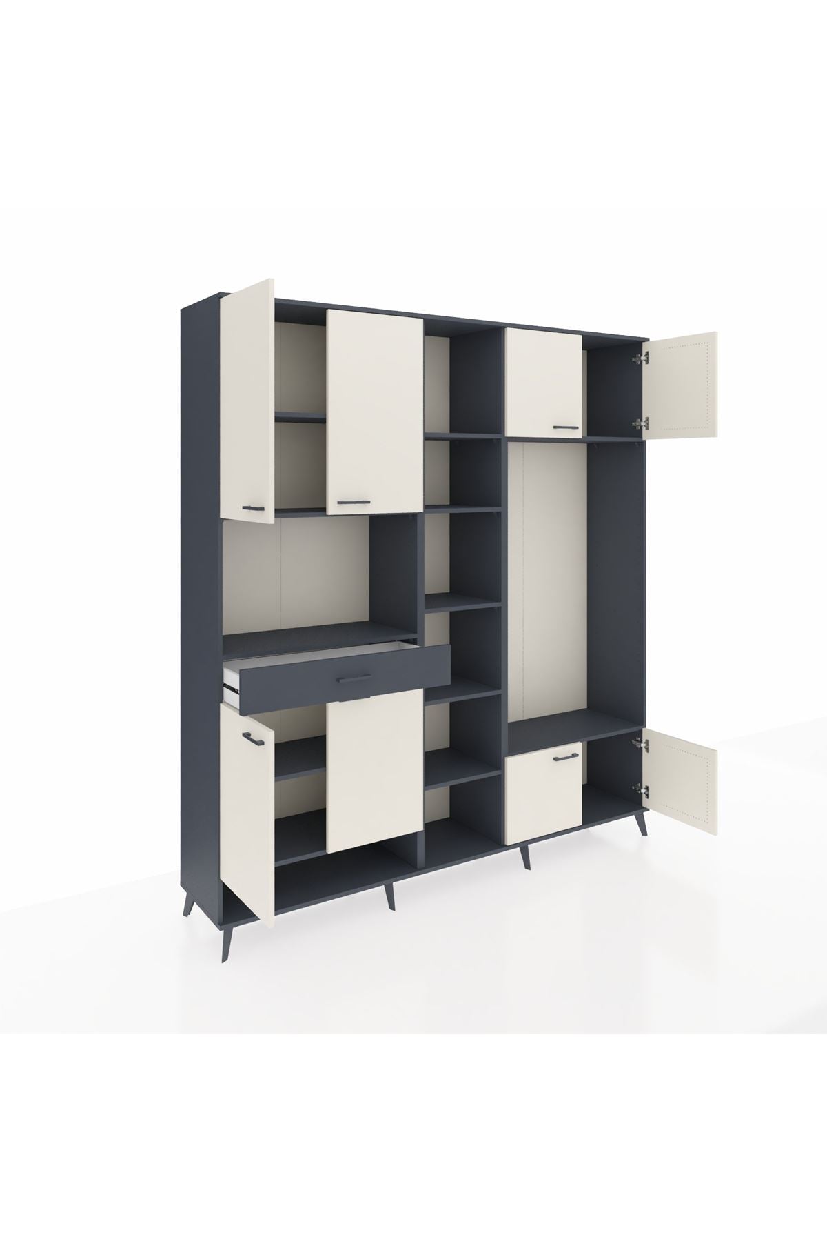 Hyperion Dolap 12 Raflı Tek Çekmeceli 8 Kapaklı 220x44x243 - S553M044V14B