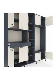 Hyperion Dolap 12 Raflı Tek Çekmeceli 8 Kapaklı 220x44x243 - S553M044V14B