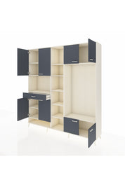Hyperion Dolap 12 Raflı Tek Çekmeceli 8 Kapaklı 220x44x243 - S553M044V08B