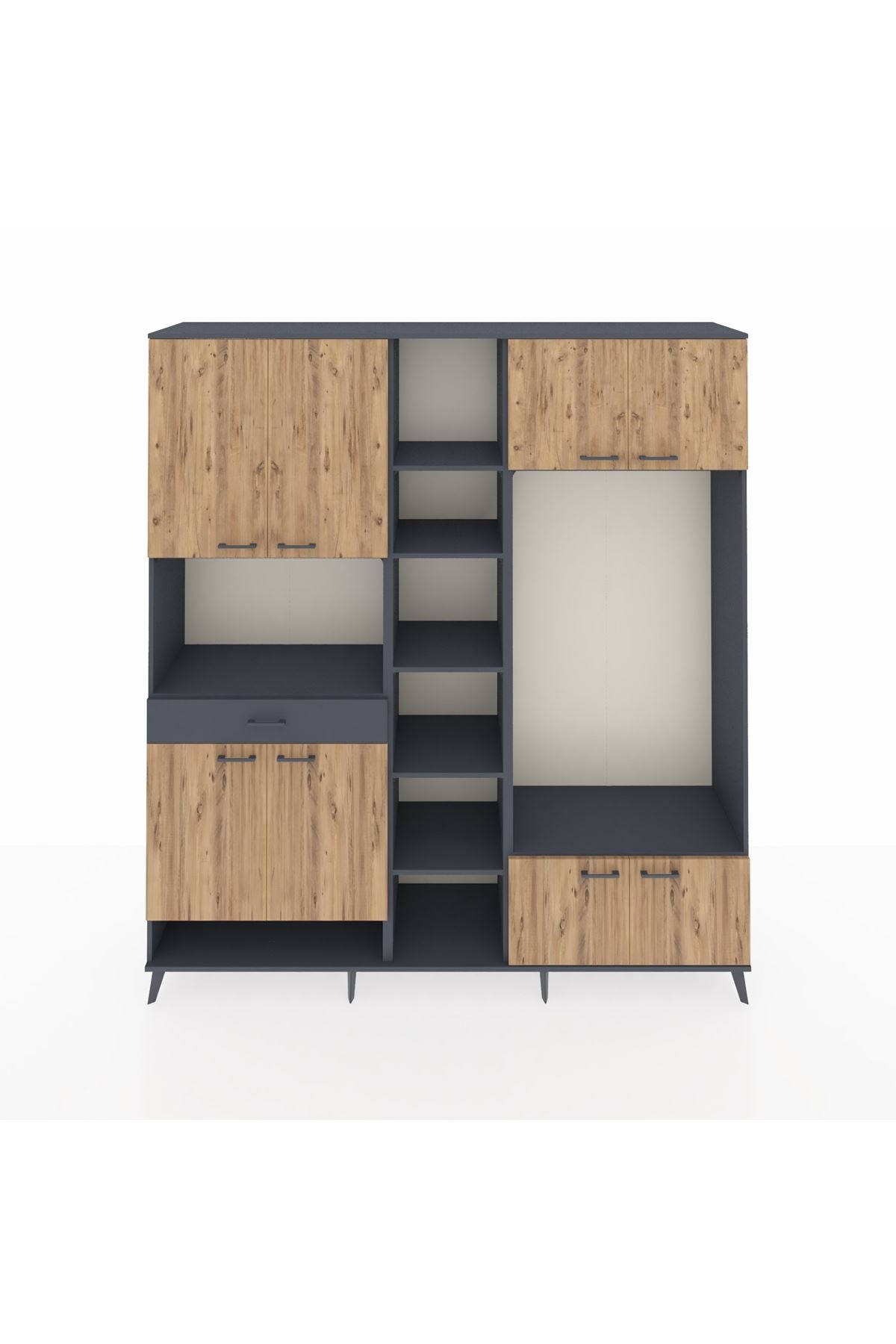 Hyperion Dolap 12 Raflı Tek Çekmeceli 8 Kapaklı 220x44x243 - S553M044V11B