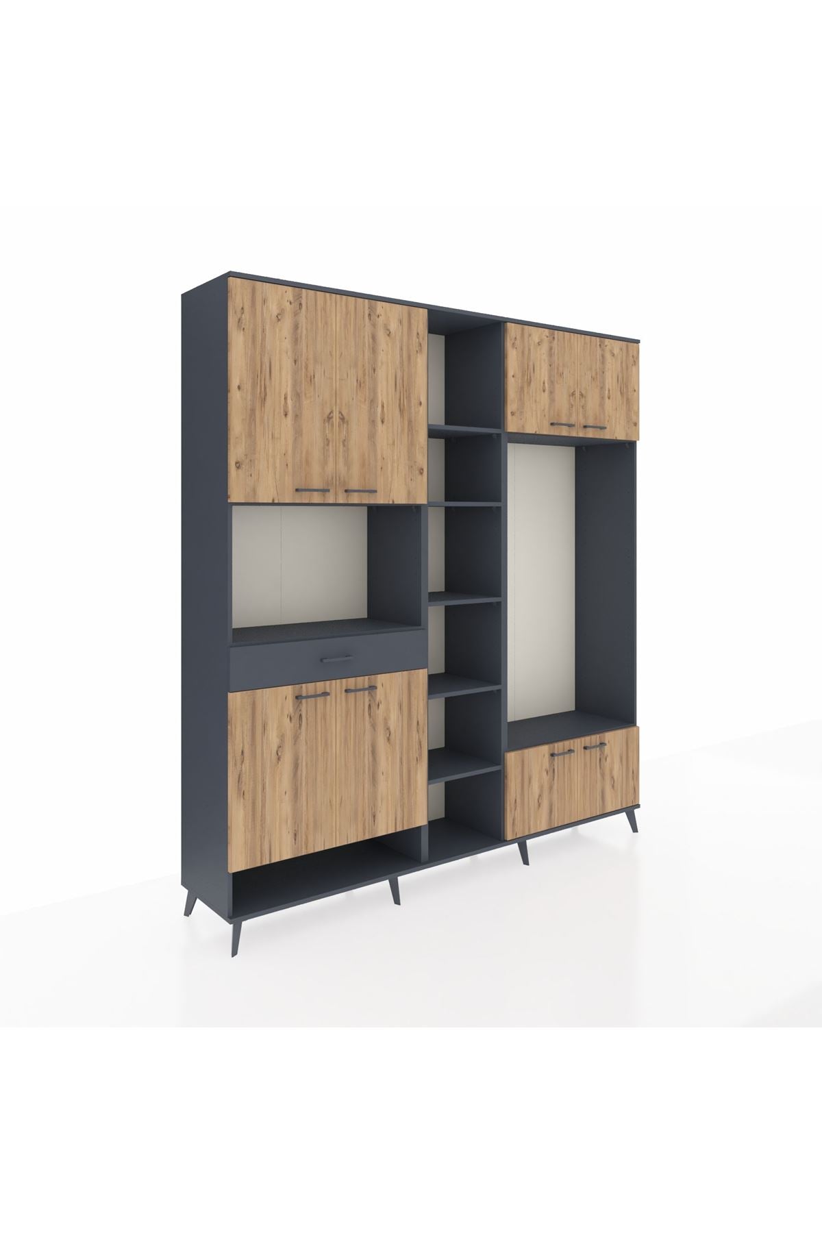 Hyperion Dolap 12 Raflı Tek Çekmeceli 8 Kapaklı 220x44x243 - S553M044V11B