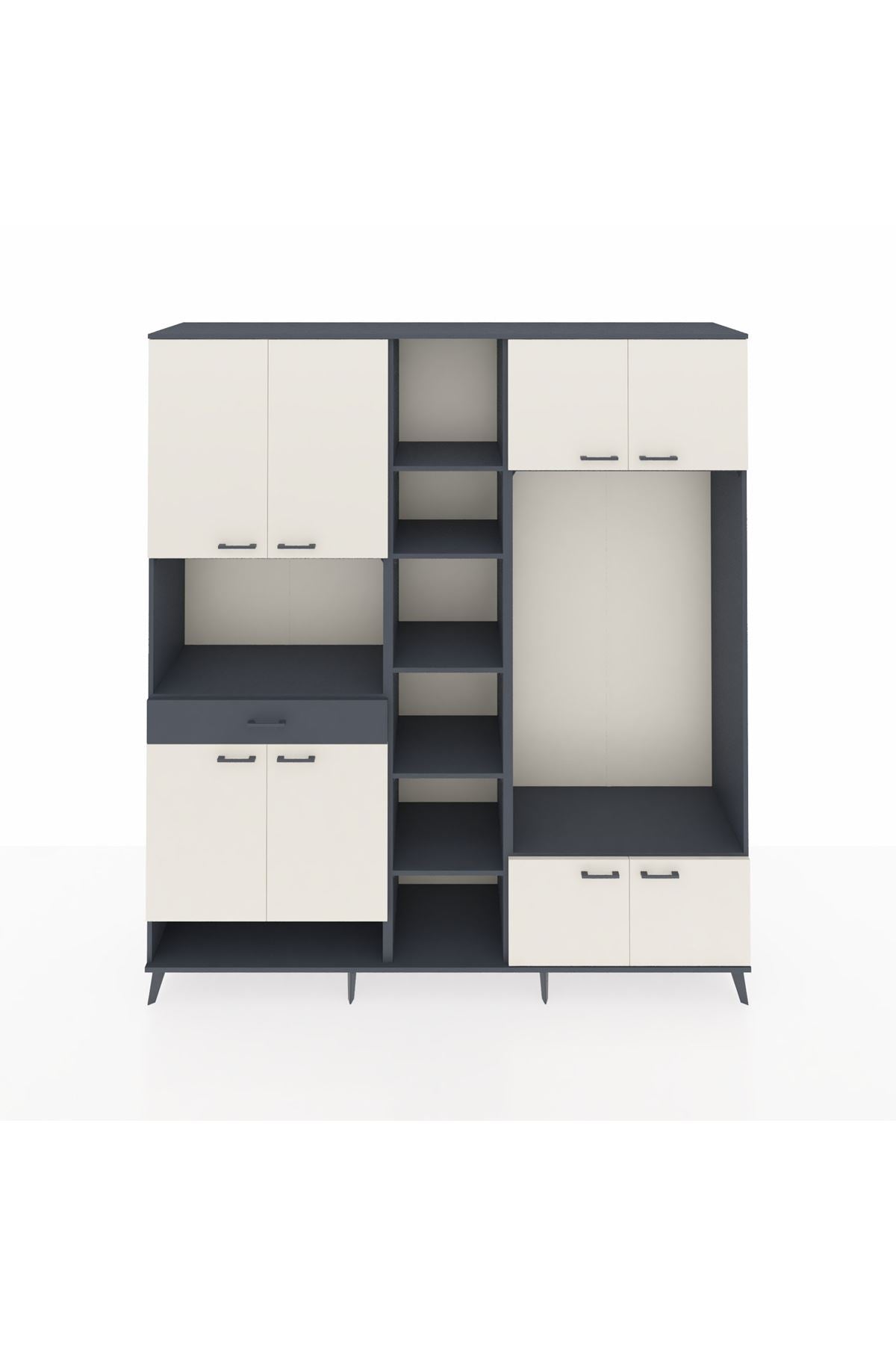 Hyperion Dolap 12 Raflı Tek Çekmeceli 8 Kapaklı 220x44x243 - S553M044V14B