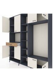 Hyperion Dolap 12 Raflı Tek Çekmeceli 8 Kapaklı 220x44x243 - S553M044V15B