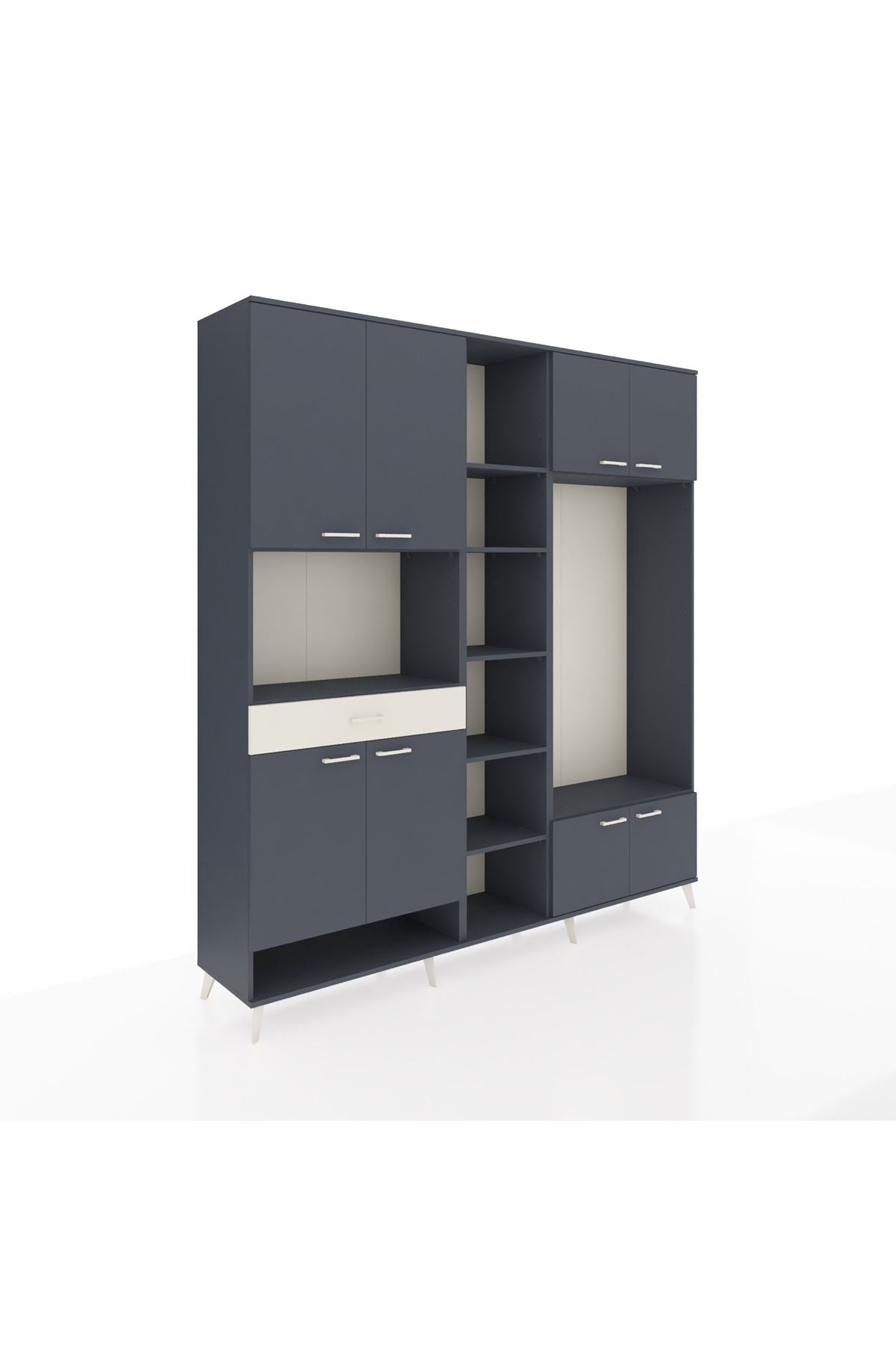 Hyperion Dolap 12 Raflı Tek Çekmeceli 8 Kapaklı 220x44x243 - S553M044V16B