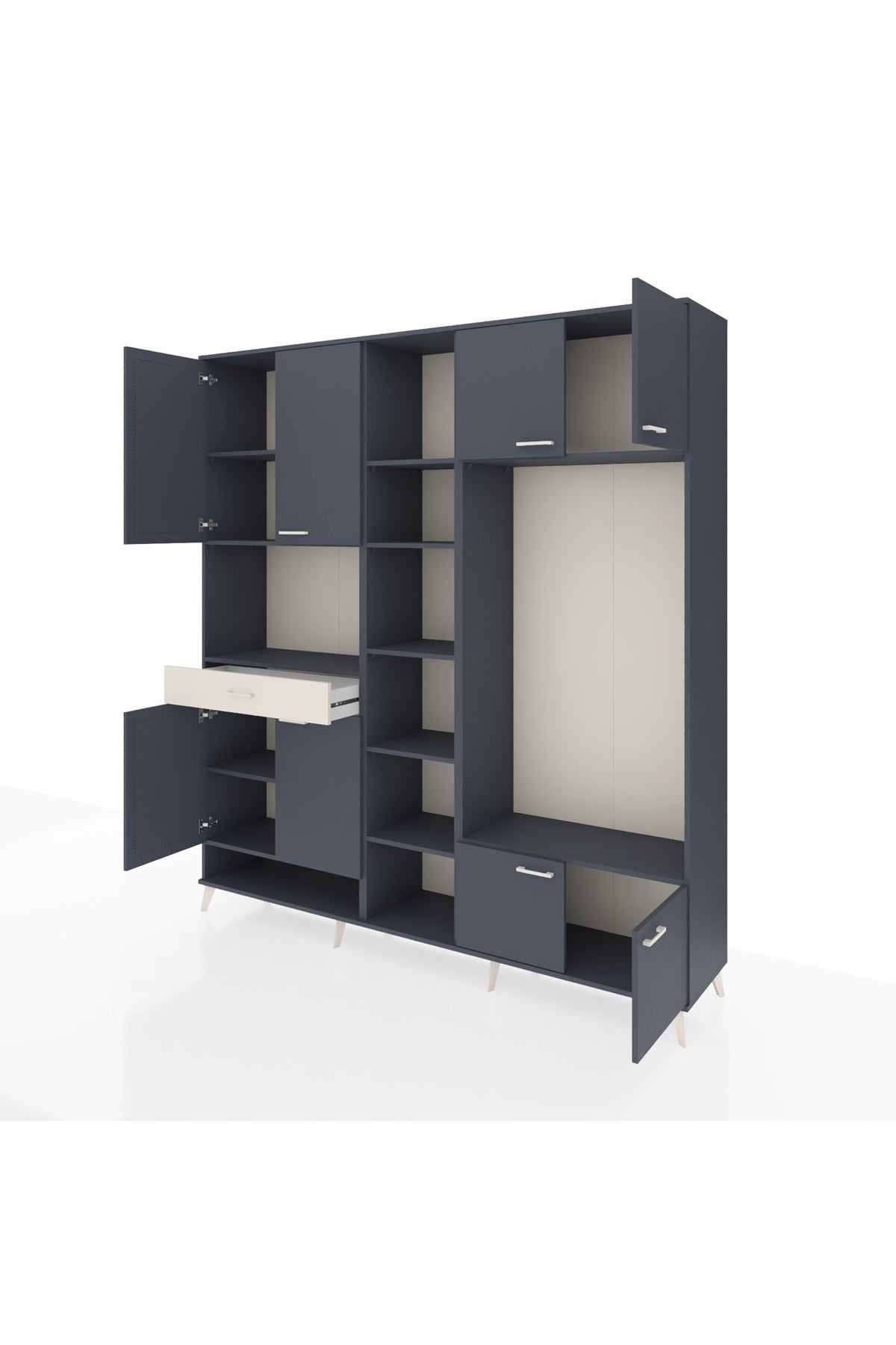 Hyperion Dolap 12 Raflı Tek Çekmeceli 8 Kapaklı 220x44x243 - S553M044V16B