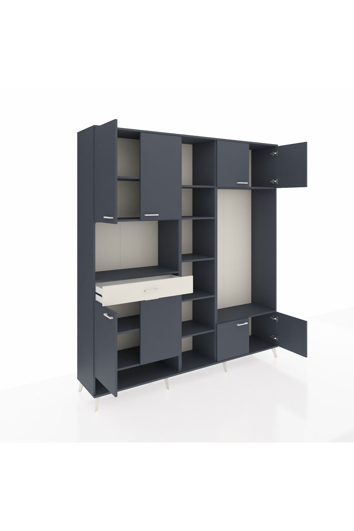 Hyperion Dolap 12 Raflı Tek Çekmeceli 8 Kapaklı 220x44x243 - S553M044V16B