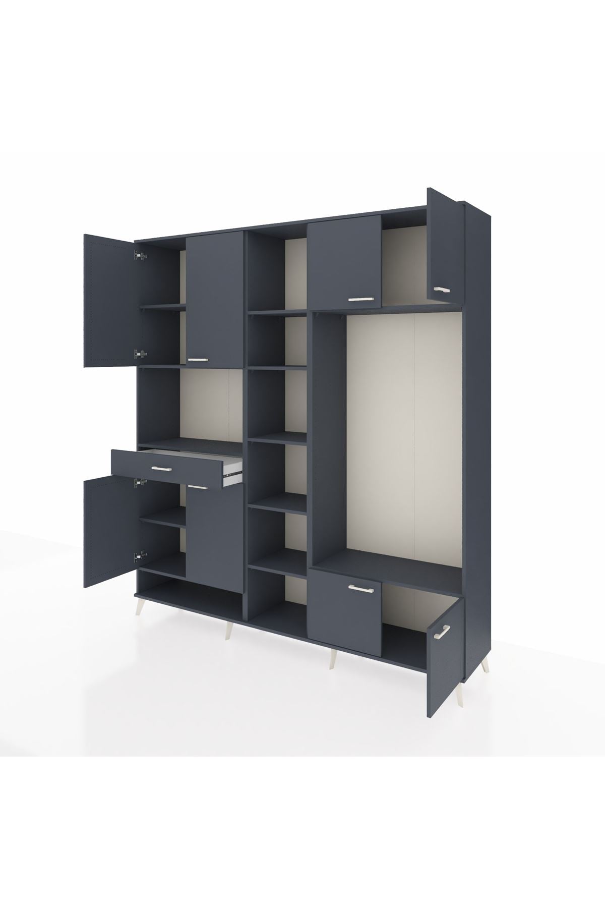 Hyperion Dolap 12 Raflı Tek Çekmeceli 8 Kapaklı 220x44x243 - S553M044V17B